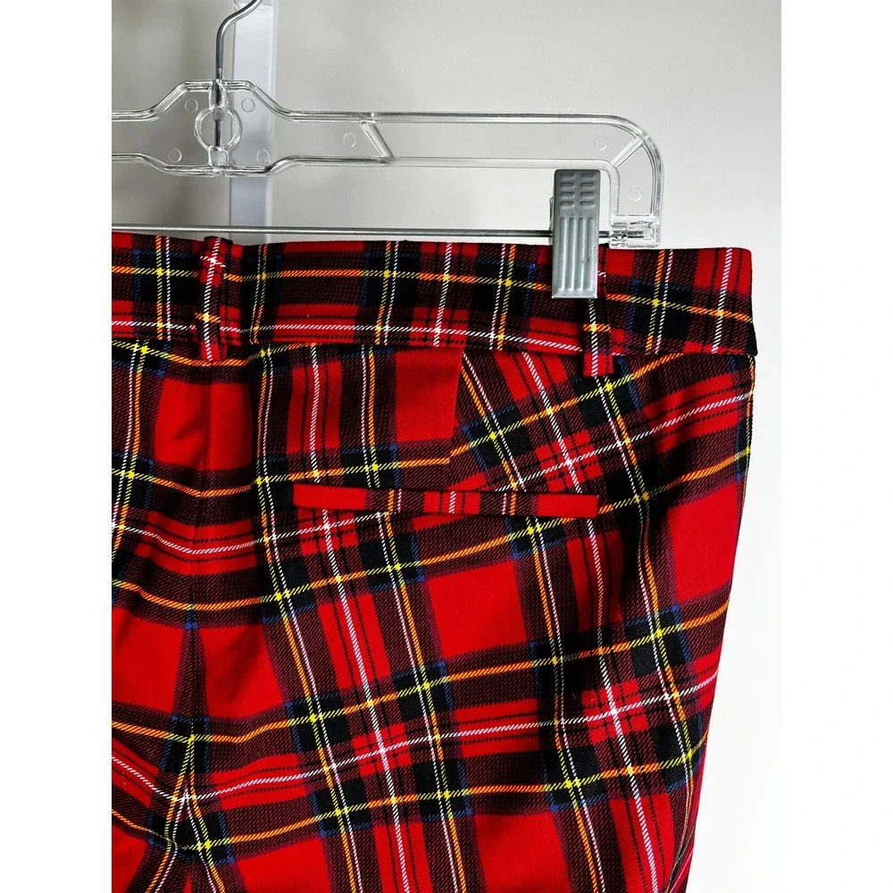 J.Crew Pants 12 Red Winnie Pant Stewart Tartan Plaid Slim Festive Holiday